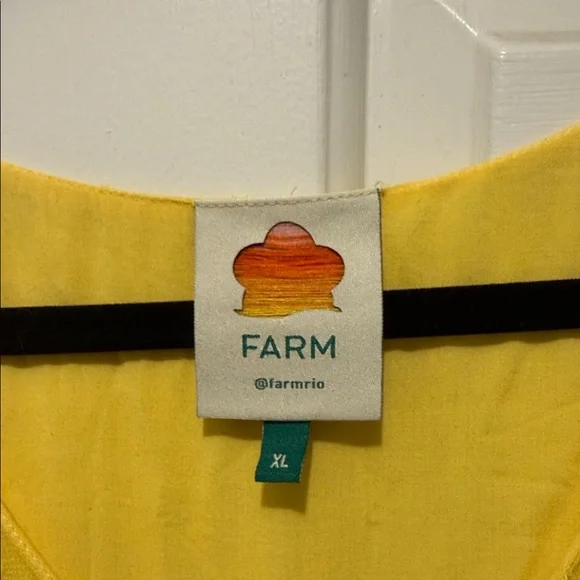 Farm Rio Mini Yellow Dress with Beaded Tie - Picture 2 of 6